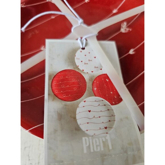 Pier 1 Valentine appetizer plate set heart‎ mini dessert plate - Picture 2 of 7